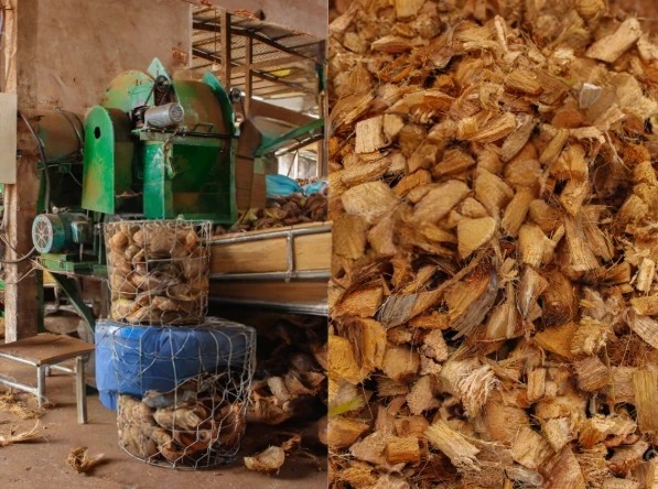 Raw Coconut husk is Procured and is Crushed for Make cocopeat and coco fiber